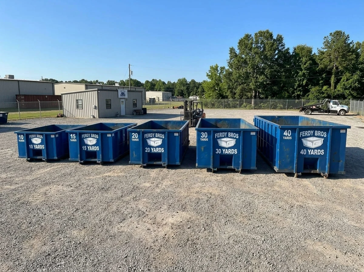 Roll-off dumpster delivered in Prairie Grove, AR by Ferdy Bros Dumpster Rental Fayetteville Roll-off dumpster delivered in Prairie Grove, AR by Ferdy Bros Dumpster Rental Fayetteville